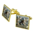 thumbnail image 1 of Bobcat Kittens Babies Square Cufflink Set - Silver or Gold, 1 of 6