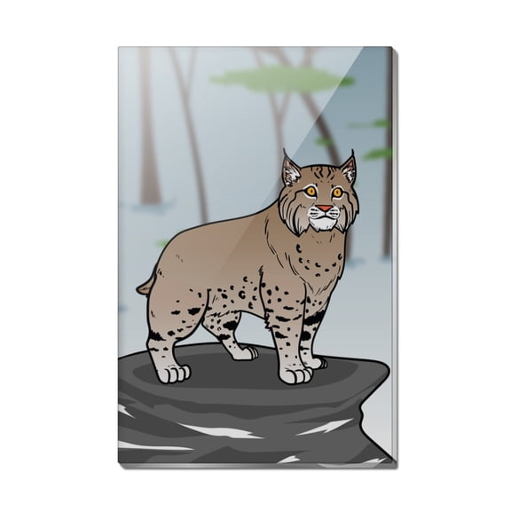 Bobcat Lynx Cat Rectangle Acrylic Fridge Refrigerator Magnet