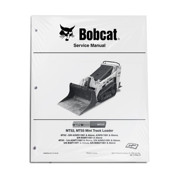 Bobcat MT52 MT55 Mini Track Loader Workshop Repair Service Manual - Part Number # 6986859
