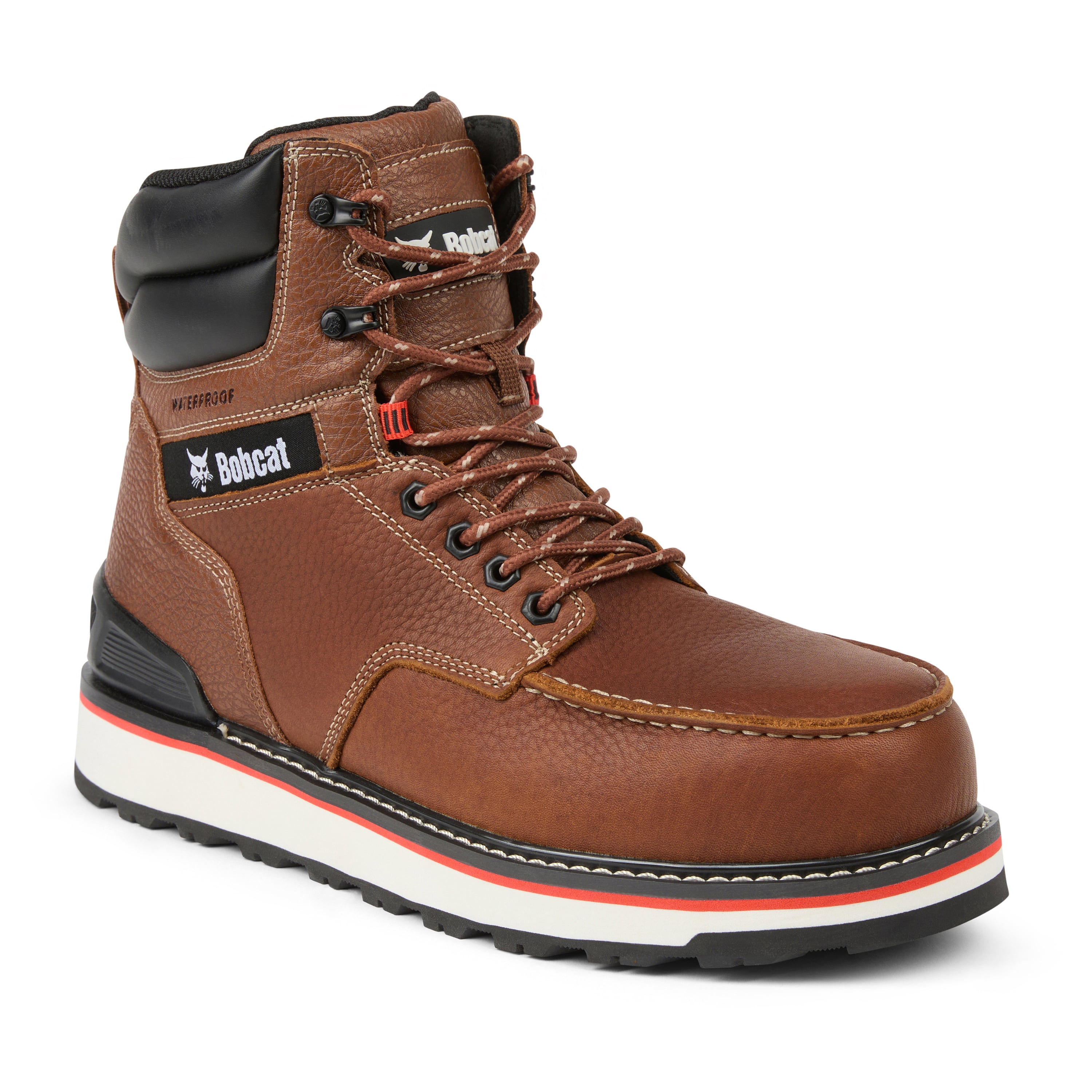 Bobcat Men’s Caliber 6” Waterproof Moc-Toe Steel Toe Work Boot, Wide Available
