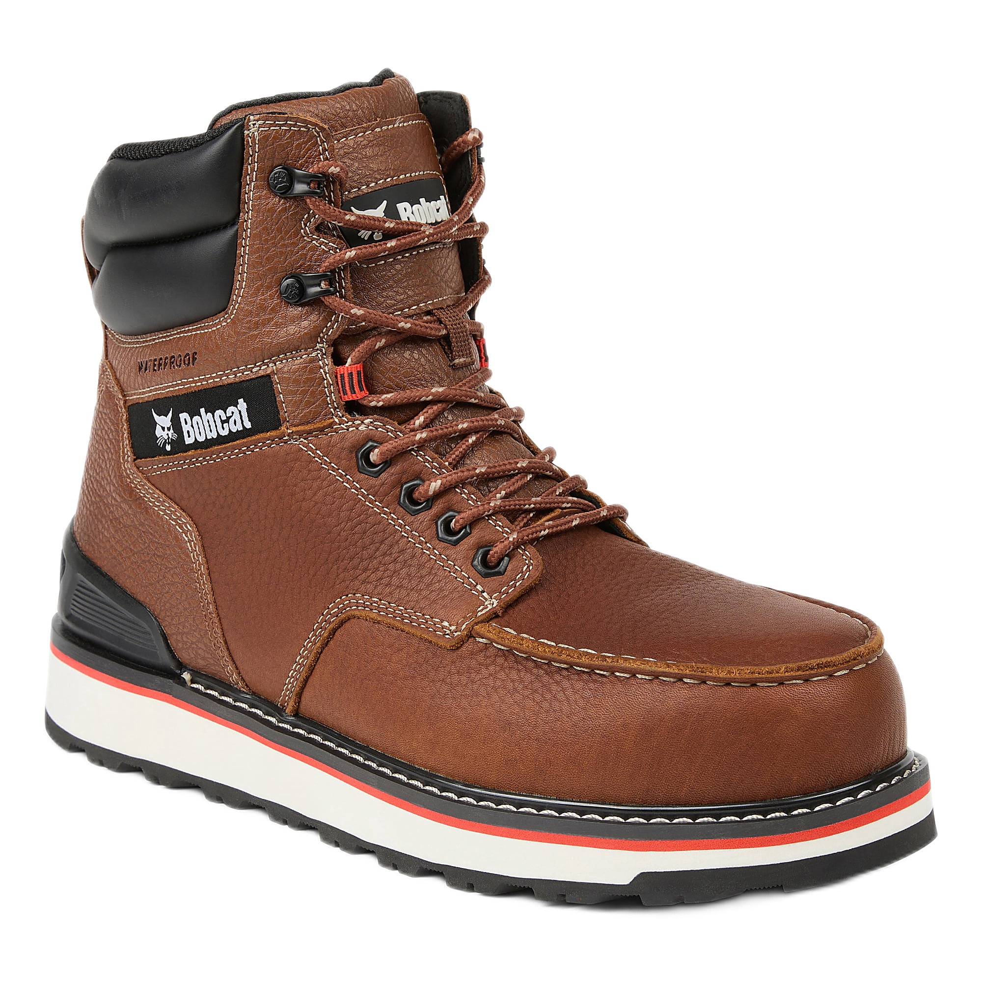 Bobcat Men’s Caliber 6” Waterproof Moc-Toe Steel Toe Work Boot, Wide Available