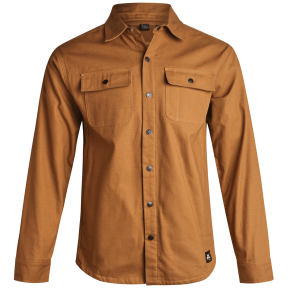 Bobcat Men's Canvas Work Shirt - Durable Micro Polar Flannel Lined Long Sleeve Shirt Jacket (Size: S-XL)
