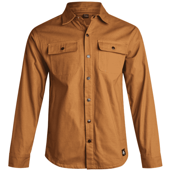 Bobcat Men's Canvas Work Shirt - Durable Micro Polar Flannel Lined Long Sleeve Shirt Jacket (Size: S-XL)