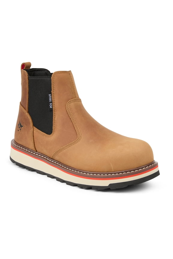 Men’s Donovan Wedge Chelsea Pull-On Steel Toe Work Boot, Wide Available