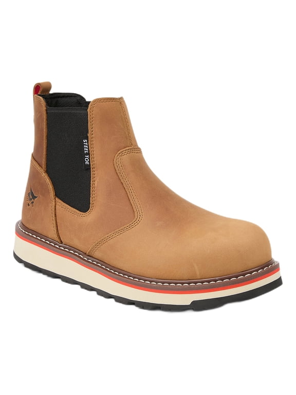 Men’s Donovan Wedge Chelsea Pull-On Steel Toe Work Boot, Wide Available