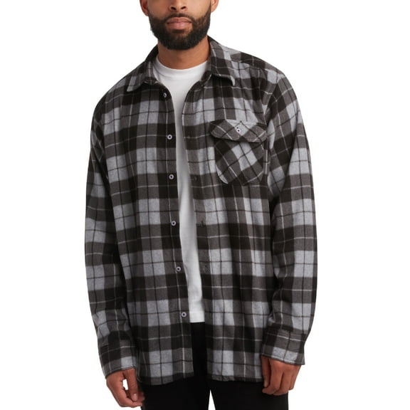 Bobcat Men's Flannel Shirt - Micro Polar Woven Long Sleeve Button Down Shirts for Men (Sizes: S-XL)