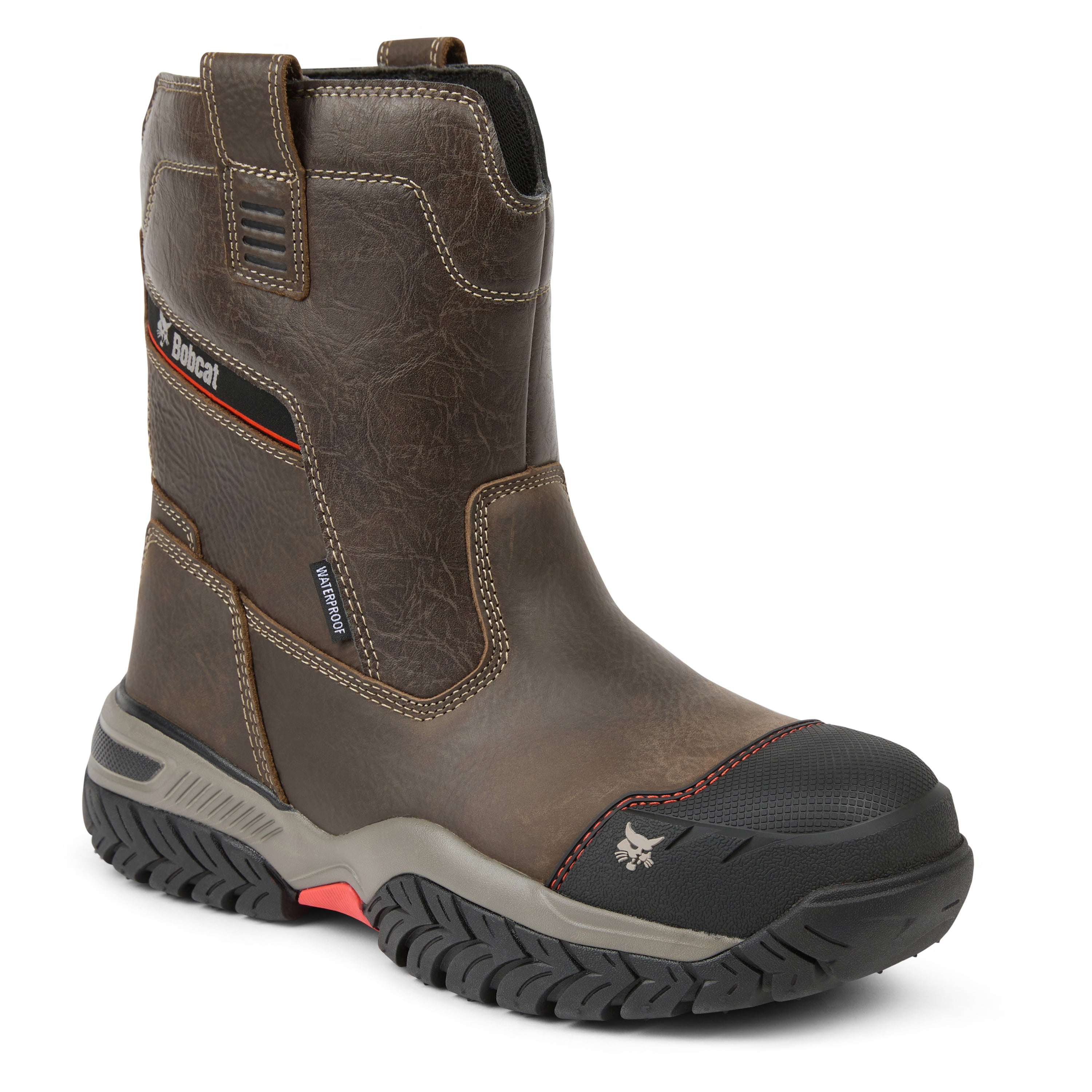 Bobcat Men’s Frontier Wellington Waterproof Pull-On Composite Toe Work ...