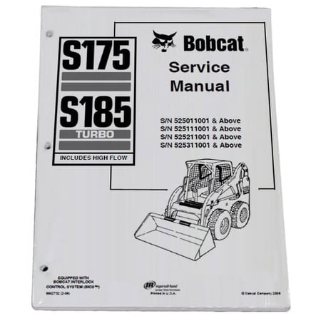 Bobcat S175 S185 Skid Steer Workshop Repair Service Manual - Part Number # 6902732