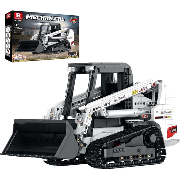 Bobcat Skid Steer Loader Building Block Set,APP Remote RC Control Loader Vehicle Construction Toy with 2.4GHz Multi-Player Mode 22004,Vehicles Gift for Kids and Collectors,1227 PCS