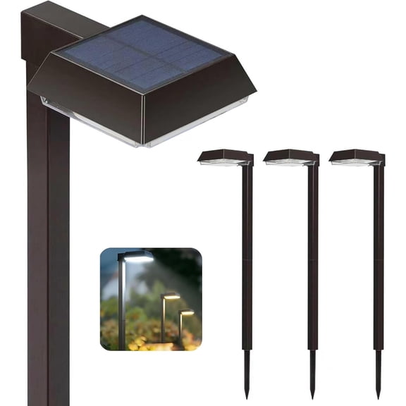 Bobcat Solar Pathway Lights Outdoor Super Bright 300 lumens with 2-in-1 Warm White and Daylight Color Modes, LED Waterproof for Path, Sidewalk, Driveway or Walk Way Light(4 Pack)