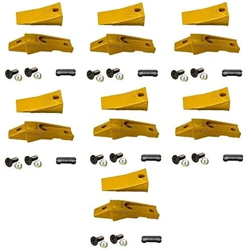 Bobcat Style Bucket Teeth With Pins, Adapters and Hardware ( Set of 7)