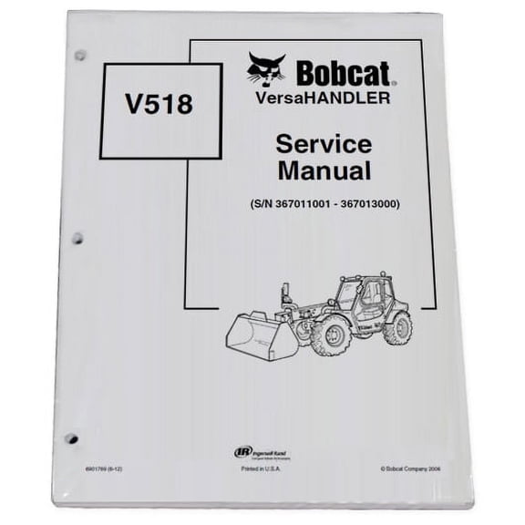 Bobcat V518 Telehandler Workshop Repair Service Manual - Part Number # 6901769