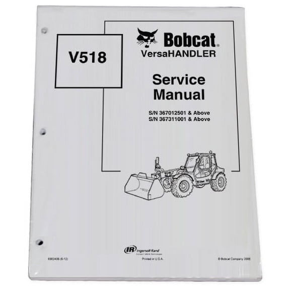 Bobcat V518 Telehandler Workshop Repair Service Manual - Part Number # 6902406
