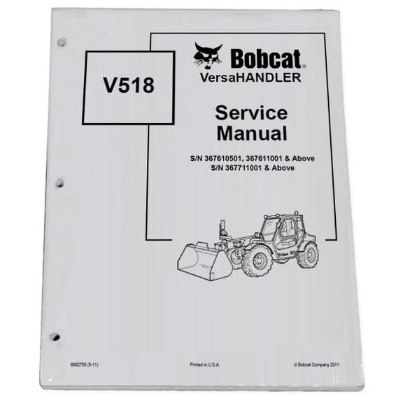 Bobcat V518 Telehandler Workshop Repair Service Manual - Part Number # 6902756