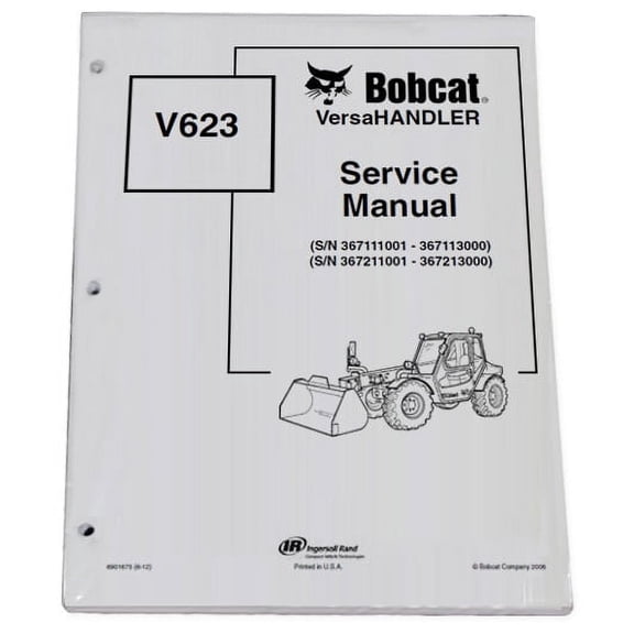 Bobcat V623 Telehandler Workshop Repair Service Manual - Part Number # 6901675