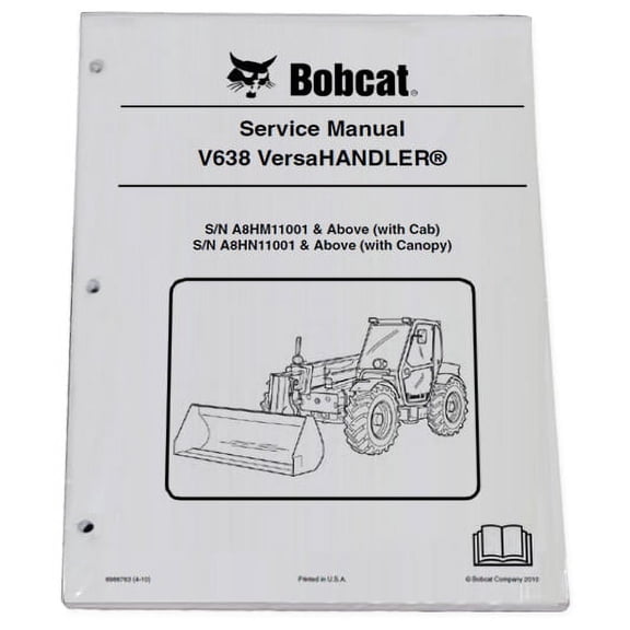 Bobcat V638 Telehandler Workshop Repair Service Manual - Part Number # 6986763