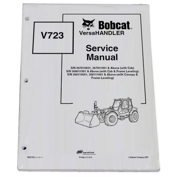 Bobcat V723 Telehandler Workshop Repair Service Manual - Part Number # 6902760