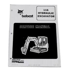 Bobcat X116 Compact Excavator Workshop Repair Service Manual - Part Number # 6570484