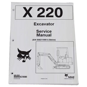 Bobcat X220 Compact Excavator Workshop Repair Service Manual - Part Number # 6720230
