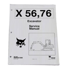 Bobcat X56, X76 Compact Excavator Workshop Repair Service Manual - Part Number # 6570475