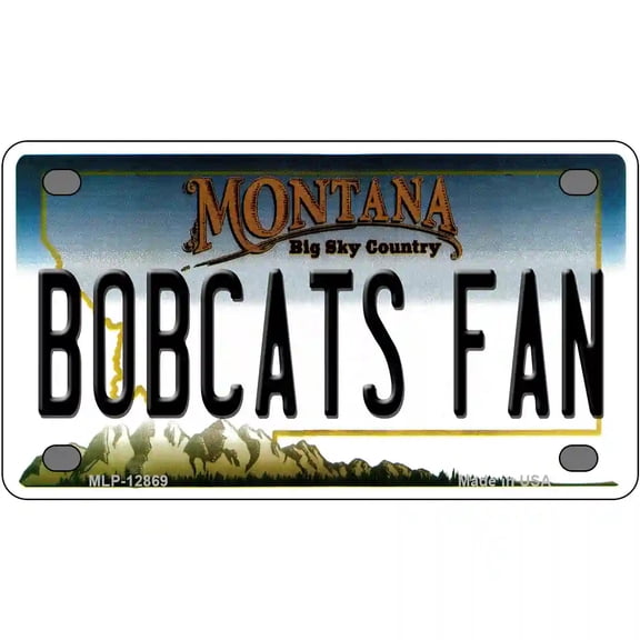 Bobcats Fan Novelty Metal License Plate 4" x 2.2" Mini