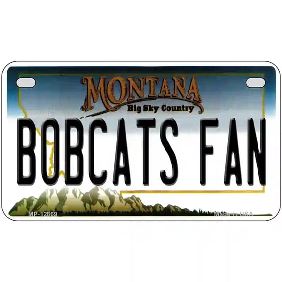 Bobcats Fan Novelty Metal License Plate 7" x 4" Motorcycle