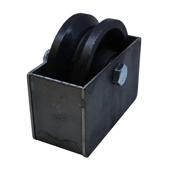 Bobco Metals 4” Cast Iron V Groove Wheel with Cover Box - 1 Piece