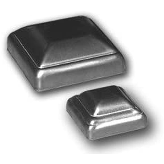 Bobco Metals Decorative Durable Heavy Duty Square Pressed Steel Caps 4" - 2 Pieces