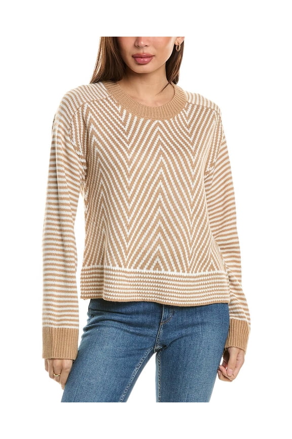 womens  Chevron Sweater, l, Brown