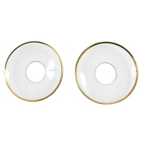 Bobeche Wax Catcher - Clear Glass With Gold Rim