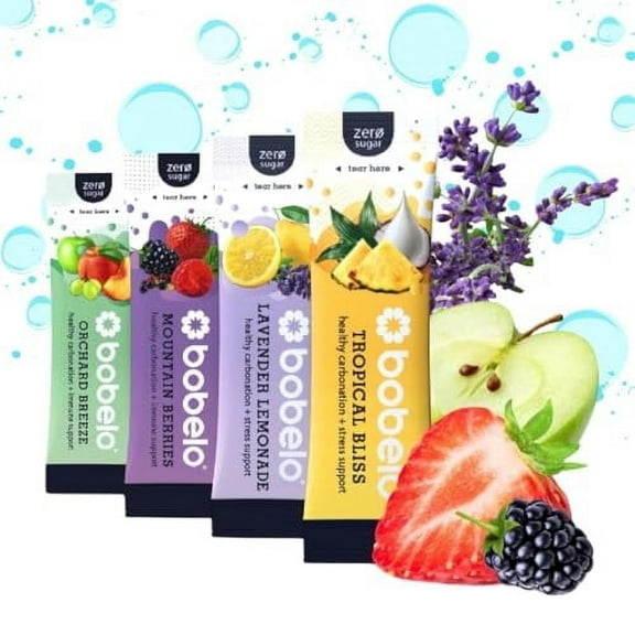 Bobelo 4 Flavor Variety Pack, Powdered Immune & Stress Support Drink Mix, on-The-Go, 0.28 oz, 12 ct