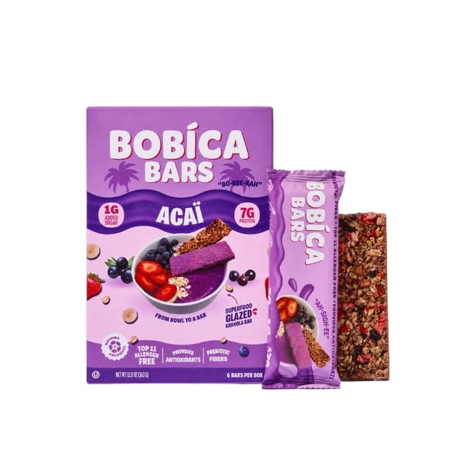 Acai Building Bobica Bars Gluten Free Acai Berry Glazed Granola Bars, Kosher, 6 Count ...
