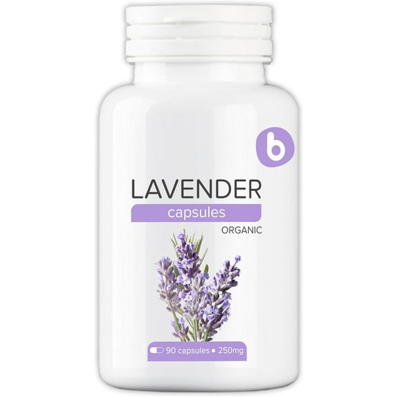 Bobica's Premium European Organic Lavender Capsules | 250 mg | 90 Vcaps | Relieves Stress and Anxiety | GMO Free, Gluten Free, Soy Free, All Natural | for Vegans |