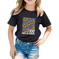 thumbnail image 1 of Bobifish 100 Days Of School Tee Shirts For Girls Crew Neck Short Sleeve Kids T-Shirts Kids 100 Days Celebration Graphic Tees, 1 of 4