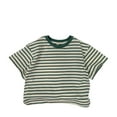 thumbnail image 1 of Bobifish Baby Boys Girls Tee Stripe Print Color Block Tshirt Kid Lightweighttee Top，sizes 12-18M, 1 of 6