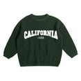 thumbnail image 1 of Bobifish Baby Dark Green Ribbed Sweater “CALIFORNIA 1998” Letter Print Long Sleeve Knitted Retro Style Casual Boys Girls Knitted Pullover Top, 1 of 3