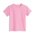 thumbnail image 1 of Bobifish Baby Girls Tees Solid Color Loose Fit Crew Neck T-Shirts Soft Lightweight Simple Basic Daily Wear Tshirts For Ladies,Size 12-18M, 1 of 4