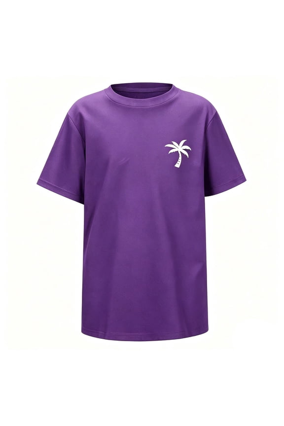 Big Boys Casual Tee Simple Short Sleeve Crew Neck Floral Print Kids Raglan Tshirts Summer Chill Daily Beach Wear Basic Tops