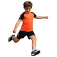 thumbnail image 1 of Bobifish Big Boys Soccer Uniform Set Breathable Quick Dry Color Block Short Sleeve Jersey And Shorts Sports Training Running Kids Apparel, 2pc, 1 of 4