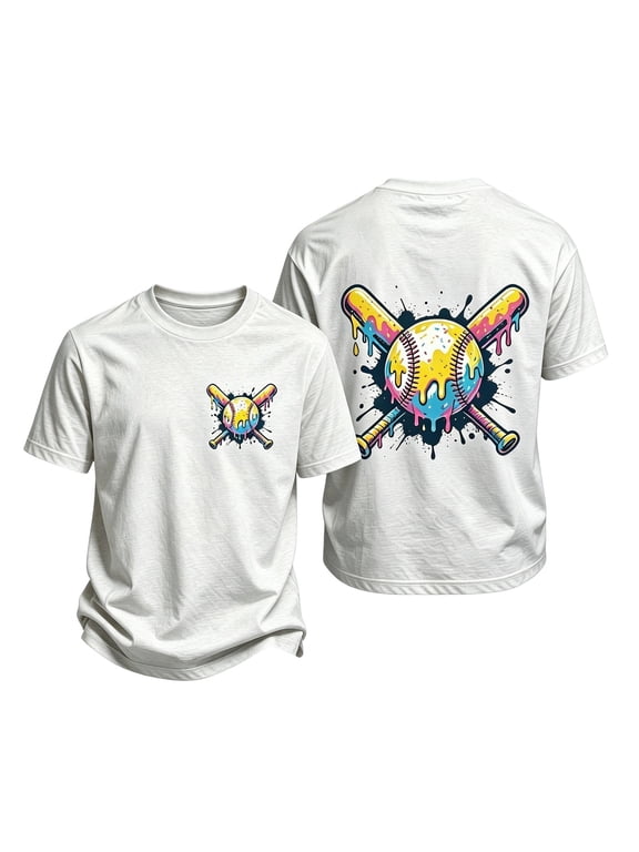 Big Boys T Shirt With Baseball Print Short Sleeve Summer Basic Tee Shirt Children Boys Active T-Shirt