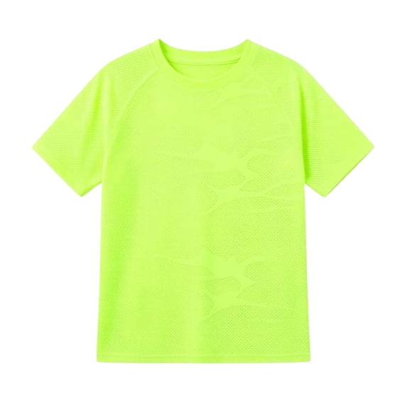 Bobifish Big Boys Tees Short Sleeve Crew Neck T Shirts Solid Athletic Print Light Summer Sports Boys Kids Children Tops