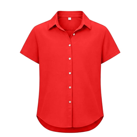 Bobifish Big Girls Button Down Shirts Short Sleeve Summer Comfort Classic Lightweight Everyday Shirts Daily Basic Wear Tops