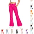 Bobifish Big Girls Flared Pants Solid Tone Outer Side Strip Button ...