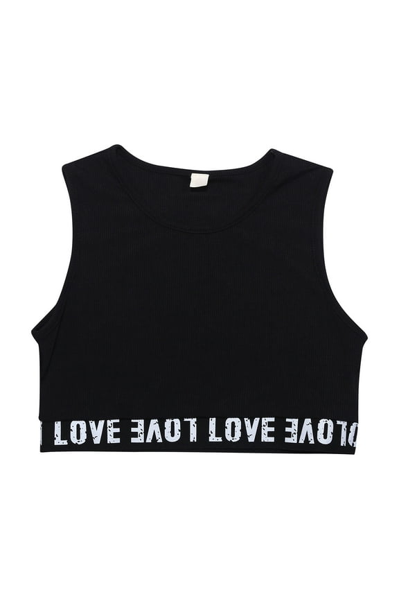 Big Girls Tank Tops Summer Sleeveless Cropped Jazz Dance Vest Soft Stage Performance Streetwear Ladies Casual Stylish Tank Tops,Sizes 11-12Y