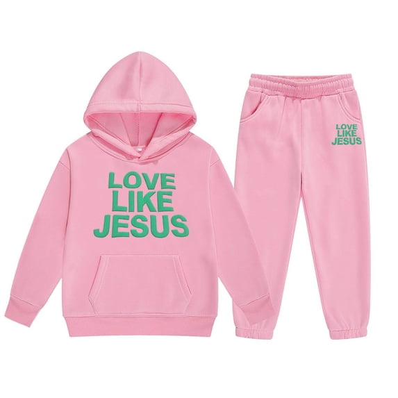Bobifish Big Girls Tracksuit Fall Winter Bow Print Hooded Long Sleeve Sweatshirt Elastic Waist Jogger Pants 2 Piece Sets