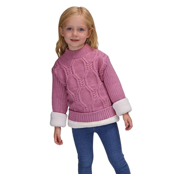 Bobifish Big Girls Turtleneck Sweater Dark Green Cable Knit Long Sleeve Sweaters Winter Pullover Soft Comfortable Kids Casual Top