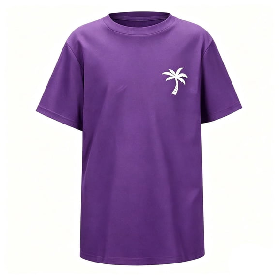 Bobifish Boys Casual Tee Simple Short Sleeve Crew Neck Floral Print Kids Raglan Tshirts Summer Chill Daily Beach Wear Basic Tops