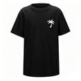 thumbnail image 1 of Bobifish Boys Casual Tee Simple Short Sleeve Crew Neck Floral Print Kids Raglan Tshirts Summer Chill Daily Beach Wear Basic Tops, 1 of 4