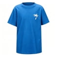 thumbnail image 1 of Bobifish Boys Casual Tee Simple Short Sleeve Crew Neck Floral Print Kids Raglan Tshirts Summer Chill Daily Beach Wear Basic Tops, 1 of 4