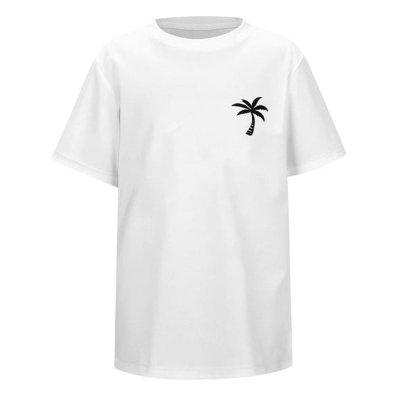 Bobifish Boys Casual Tee Simple Short Sleeve Crew Neck Floral Print Kids Raglan Tshirts Summer Chill Daily Beach Wear Basic Tops